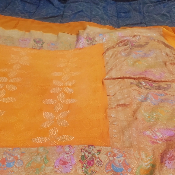Bandhani Saree (Katan-Kanchipurum Style) Human Figures! Brand new! - Picture 12 of 16